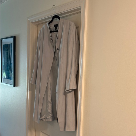 Sigrid Olsen Jackets & Blazers - Sigrid Olsen Gray linen Long suit jacket
